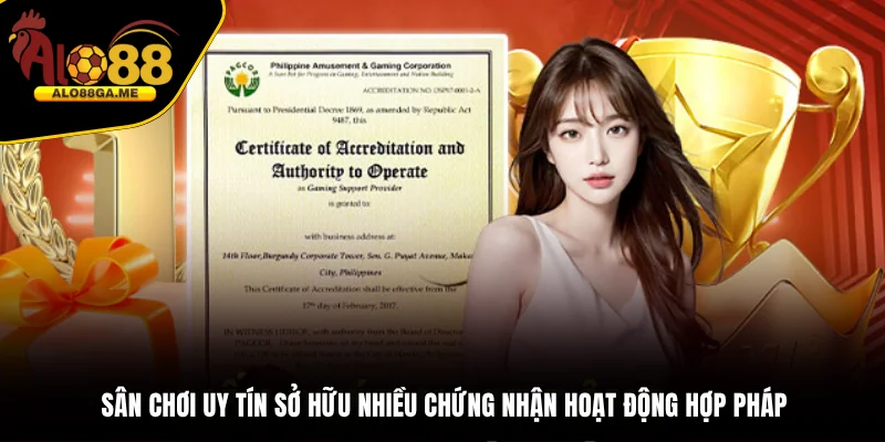 TRANG CHỦ Sân chơi uy tín sở hữu nhiều chứng nhận hoạt động hợp pháp